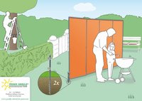 Schraub-Erdanker Paravent (2 Stck) - zweiteilig - Sichtschutz Paravent im Garten/auf Rasen