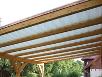 Faltsonnensegel Terrassendach 61 x 275 cm  -  uni wei  -  ohne Laufhaken