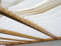Sonnensegel Terrassendach 58 x 275 cm  -  uni wei - ohne Laufhaken