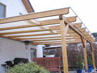 Sonnenschutzsegel Terrassenberdachung 91 x 220 cm - uni wei - mit 20x  Laufhaken + 2x Stopper - waschbar bei 40 C