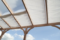 Sonnenschutzsegel Terrassenberdachung  91 x 275 cm  -  uni wei  -  mit 26x Laufhaken + 2x Stopper - waschbar bei 40 C