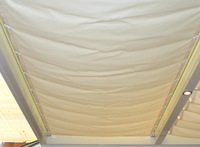 Sonnensegel Glasdach - 88 x 275 cm - uni hell elfenbein - mit 26x  Laufhaken + 2x Stopper - waschbar bei 40 C