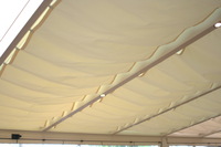 Sonnensegel Glasdach - 88 x 275 cm - uni hell elfenbein - mit 26x  Laufhaken + 2x Stopper - waschbar bei 40 C