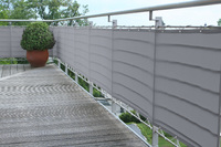Balkonsichtschutz Farbe hell silbergrau - 90 x 500 cm - aufgerollt, um unntige Falten zu vermeiden