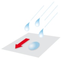 Regenschutz ergibt sich aus der Wasser abweisenden hochwertigen Beschichtung