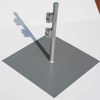 Quadratische Fuplatte mit 2x Verbindungs-Clip zum Anstecken an den Sichtschutz Paravent