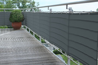 Balkonbespannung  B75 x L500 cm Farbe anthrazit - hochwertiger u. waschbarer Sichtschutz fr Balkon und Terrasse