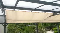 Sonnensegel 270 x 140 cm - Farbe uni hellelfenbein - unsere Top-Farbe - fr Sonnenschutz auf Balkon, Terrasse oder Pergola