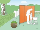 Montagehinweise - Schraub-Erdanker Paravent (2 Stck) - zweiteilig - Sichtschutz Paravent im Garten/auf Rasen