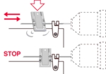 Schema: Laufhakenstopper und Laufhaken 