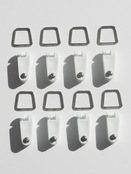 Packungsinhalt - Peddy Shield Drehfix 8x - anstelle von Metallsen - schnell montiert - erlaubt schnelles Wiederabnehmen der Balkonverkleidung